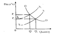 From the graph above, a shift of the Supply curve from S0S0, to S1S1 will lead to 